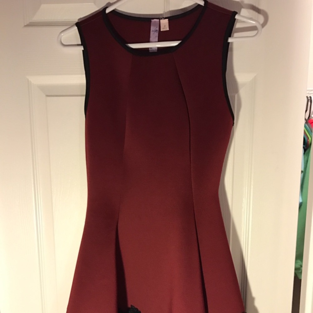 Red with Lace Dress - Picture 2 of 3